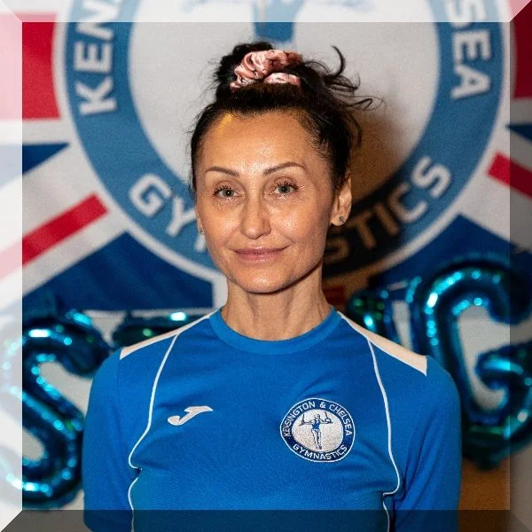 Coach Silvia, gymnastics coach and World Champion, at Kensington & Chelsea Gymnastics in London.