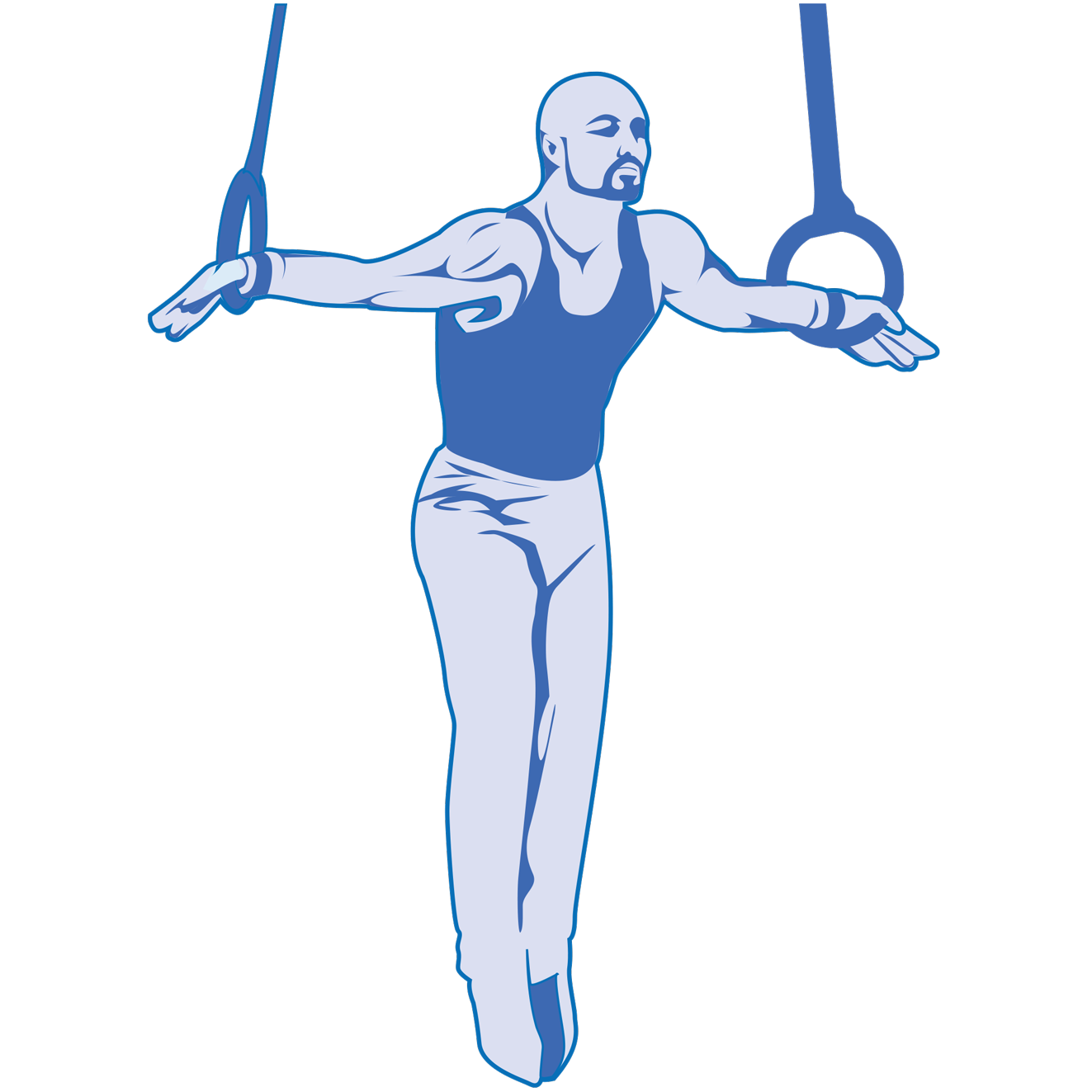 Logo of gymnast on rings – personal brand mark of Dr Stefan Kolimechkov