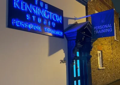 Exterior of The Kensington Studio in Radley Mews, Kensington W8, where private gymnastics lessons take place