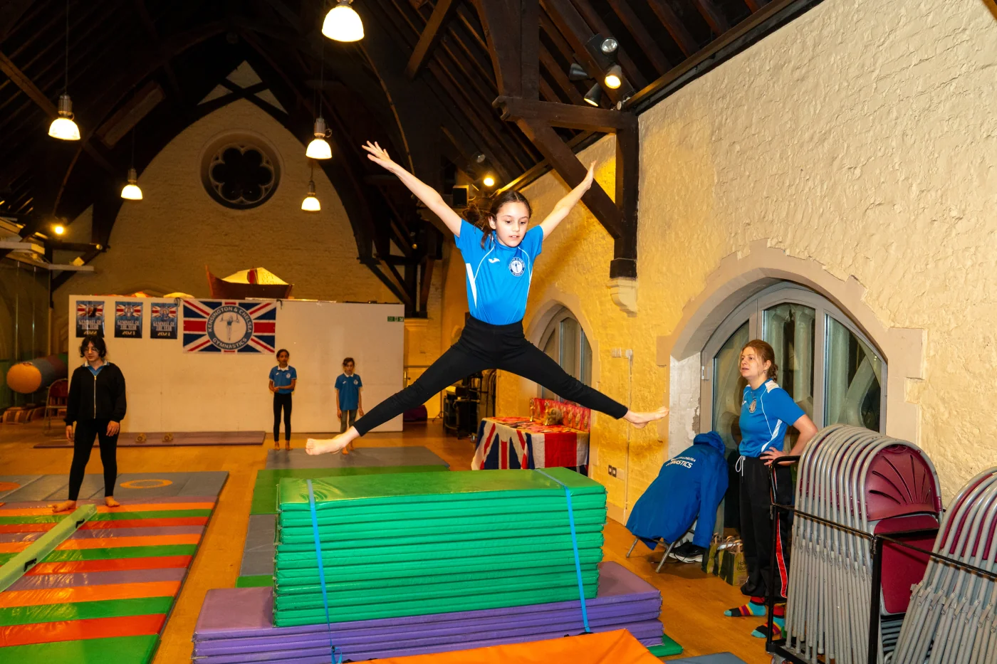 Sofia performing vault during gymnastics training at KCGA in Kensington