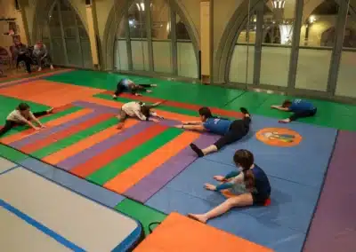 Interior of St Philip’s Church hosting a children’s gymnastics event in London W8