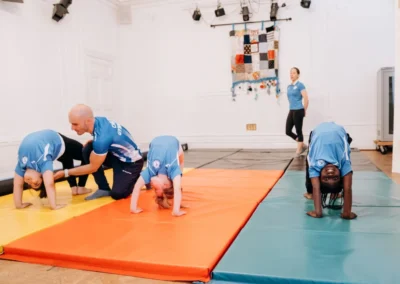 Elite KCGA Coaches supporting children during gymnastics classes for children in Knightsbridge SW1X