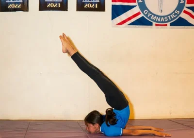 Children stretching and improving flexibility during KCGA Easter 2025 gymnastics sessions in London