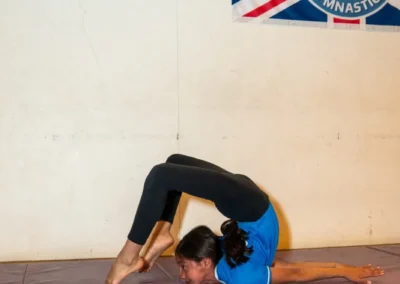 Child practising flexibility during a private gymnastics session at KCGA Easter 2025 in Kensington London