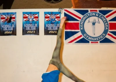 Child practising gymnastics skills during a private Easter 2025 session in Kensington W8