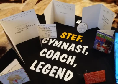 Christmas Presents from Stefan's gymnasts including the amazing t-shirt - 'Stef. Gymnast, Coach, Legend', December 2014