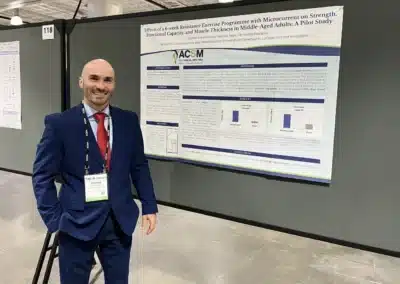 Dr Stefan Kolimechkov presenting research at the ACSM Annual Meeting in the United States, 2024