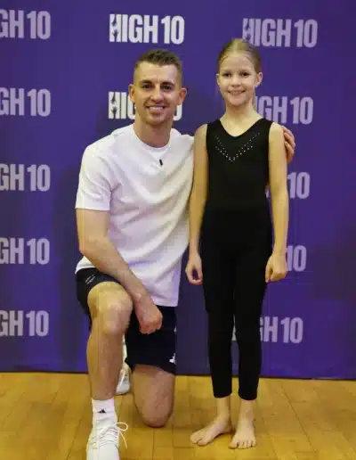 KCGA gymnast meeting Olympic champion at the 2025 Essex Invitational.