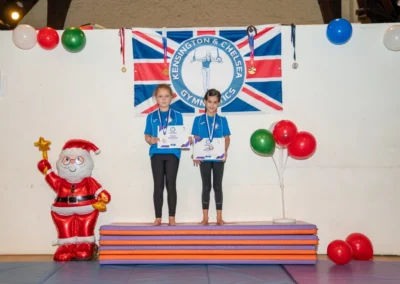 Children performing gymnastics at St Philip’s Church W8 during KCGA Christmas event