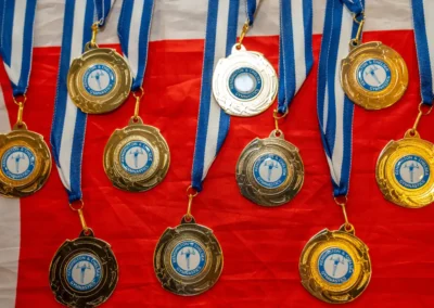 Gymnastics medals from KCGA Annual Performance for children’s gymnastics achievements in Kensington London