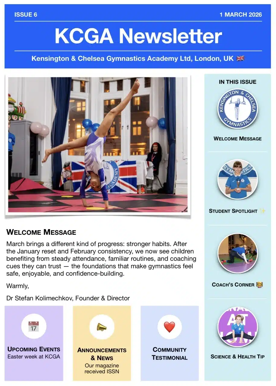 Thumbnail of KCGA Newsletter Issue 6 from March 2026 by Kensington & Chelsea Gymnastics Academy