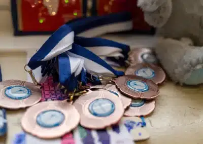 KCGA Easter 2026 gymnastics medals prepared for children at the Chelsea gymnastics event