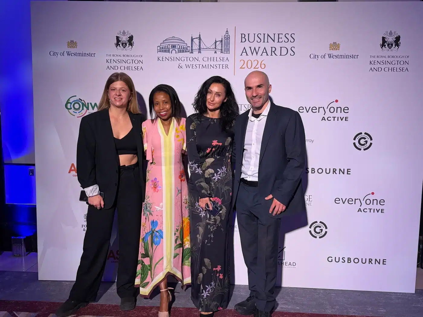 Dr Stefan Kolimechkov, Mary-Anne, Coach Venia and Coach Silvia together at the 2026 KCW Business Awards