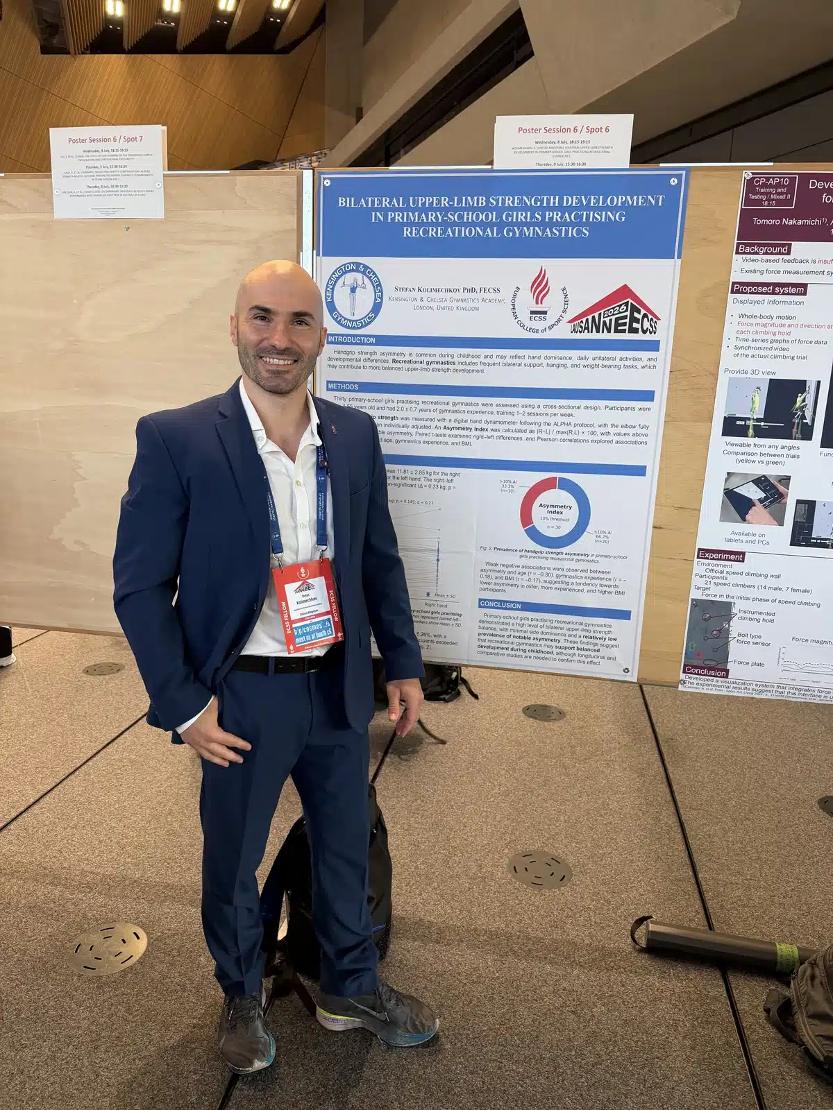 Stefan Kolimechkov with his poster at ECSS Lausanne 2026